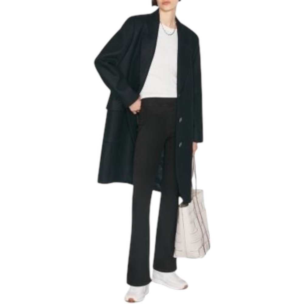 FRAME The Jetset High Rise Flare Stretchy Jeans Black Sheen Noir L / XL